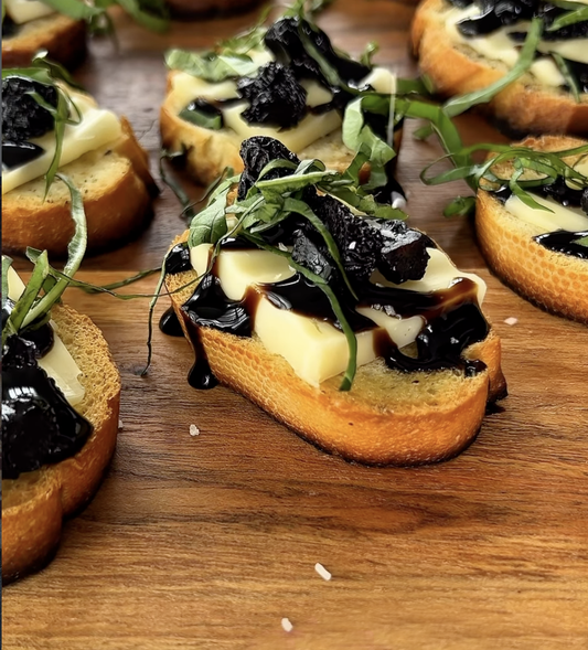 Bing cherry crostini