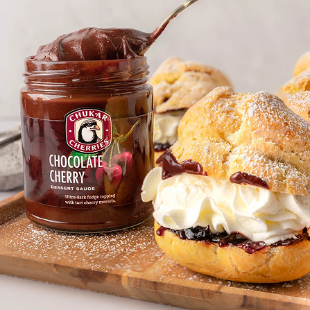 Chocolate Cherry Cream Puffs