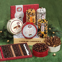 Buy the store includes holiday grand assortment, cherry pecan caramel corn big jar, honey pecans big jar, nuts over bings big jar, happy holidays cherry quartet tin, and chocolate cherry almond biscotti tin. 