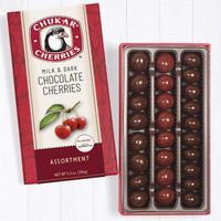 Three row chocolate cherry classic assortment filled with milk and dark chocolate covered cherries