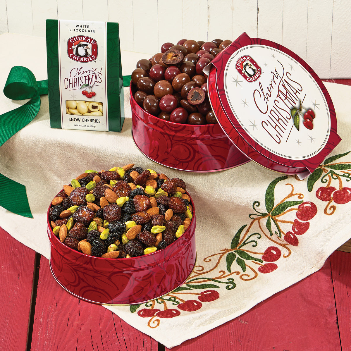 Christmas Cherry Quartet Tin
