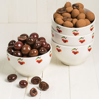 Porcelain Cherry Bowls with Chocolate-covered Cherries