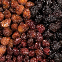 Detail view of no sugar added three cherry tin contents