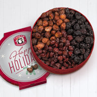 Open happy holidays three cherry classic gift tin