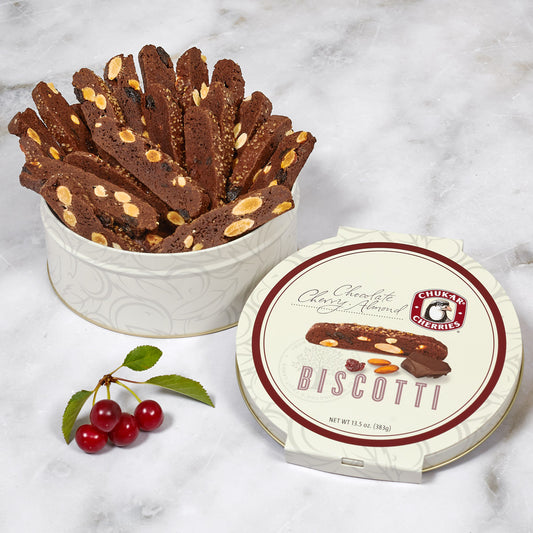 Chocolate Cherry Almond Biscotti Tin