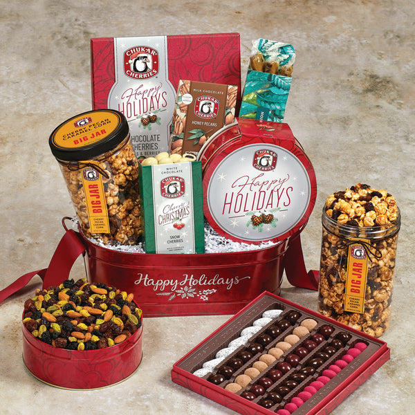 Cherry christmas products in holiday bounty basket 