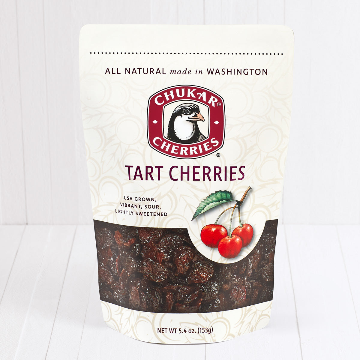 Closed bag of lightly sweetened tart cherries