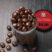 Open big jar of milk chocolate cherries