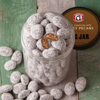 Open milk chocolate honey pecans big jar