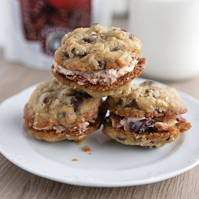 Tart cherry and chocolate sandwich cookies