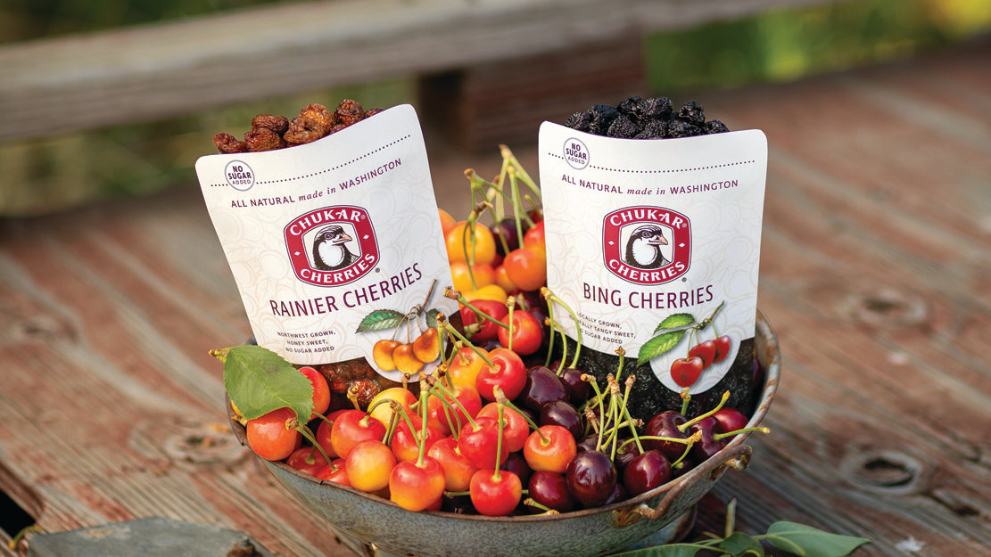 Fresh and dried cherries in a bowl
