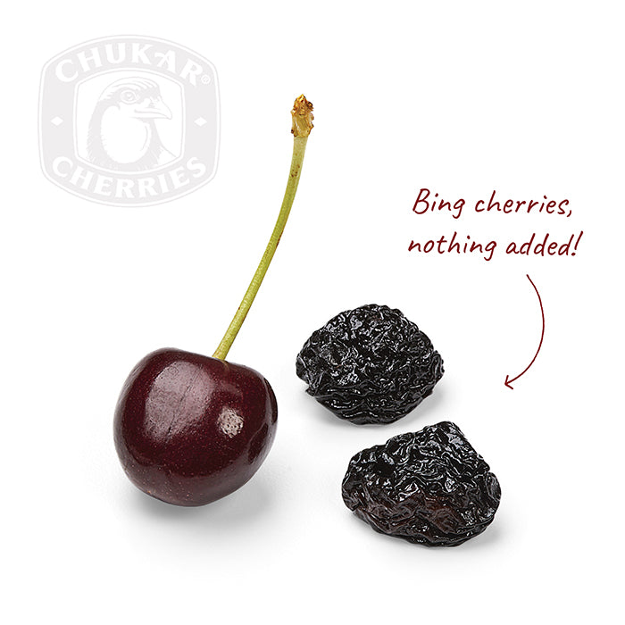 Fresh Bing cherry with dried Bing cherries