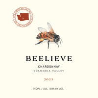 2023 vintage chardonnay bottle front label