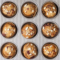 Freshly baked muffins in tin