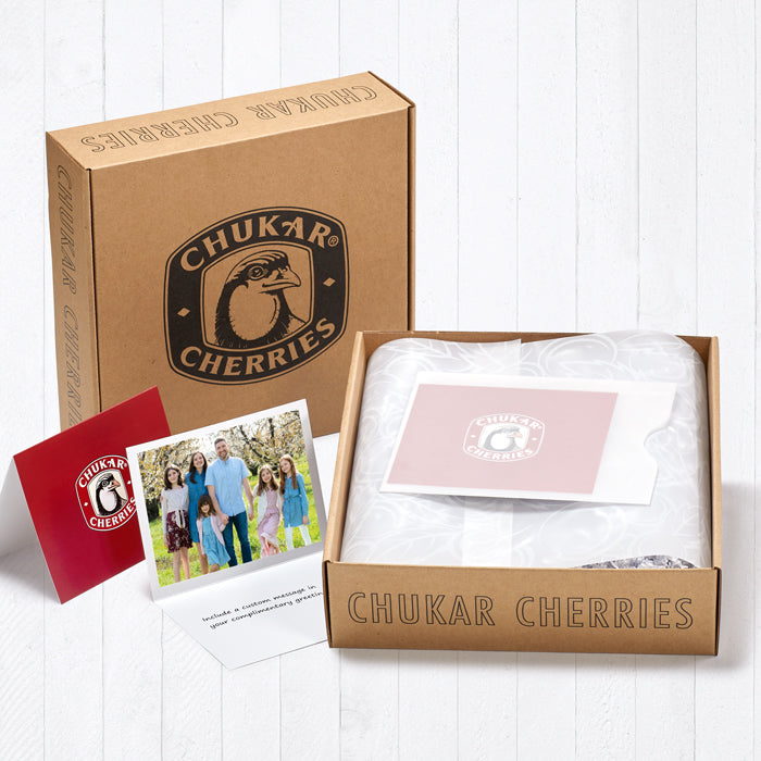 Customized gift card example and product packaging